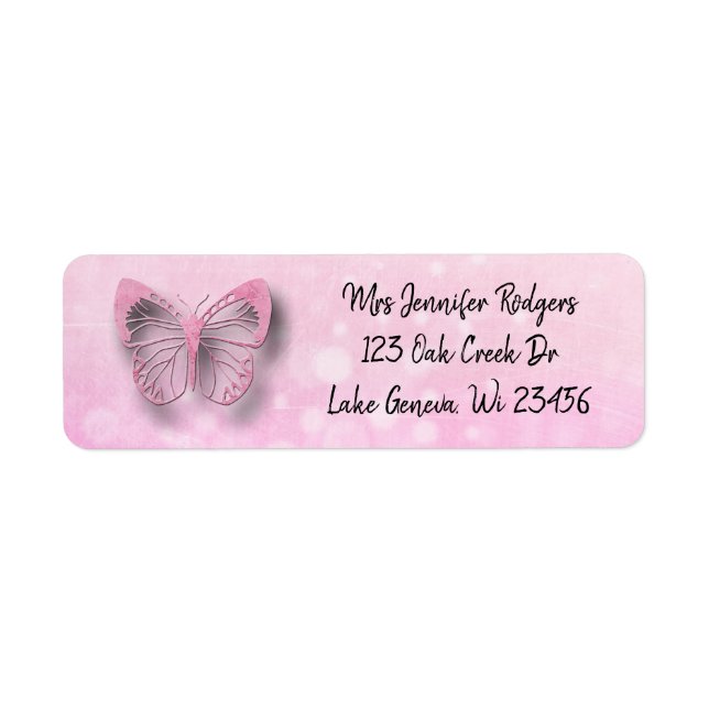 Pink Butterfly Label (Front)