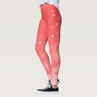 Pink Butterfly Leggings Butterfly Stretchy Pants