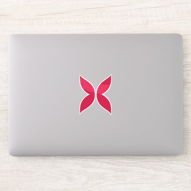 Pink Butterfly Letter X Monogram Sticker (Computer)