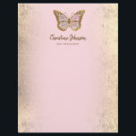 pink butterfly letterhead<br><div class="desc">faux foil effect letterhead</div>