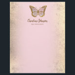 pink butterfly letterhead<br><div class="desc">faux foil effect letterhead</div>