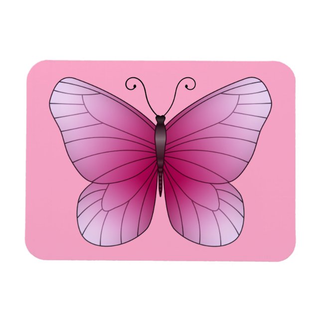 Pink Butterfly Magnet (Horizontal)