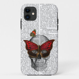 Pink Butterfly Mask Skull iPhone 11 Case