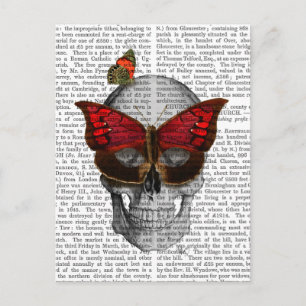 Pink Butterfly Mask Skull Postcard