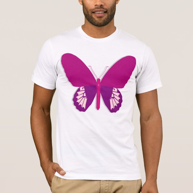 Pink Butterfly Mens T-Shirt (Front)