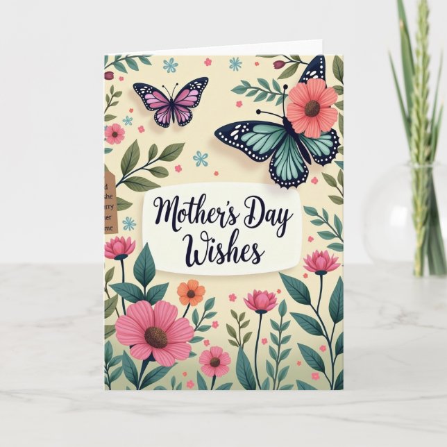 Pink Butterfly Mother Card (Front)