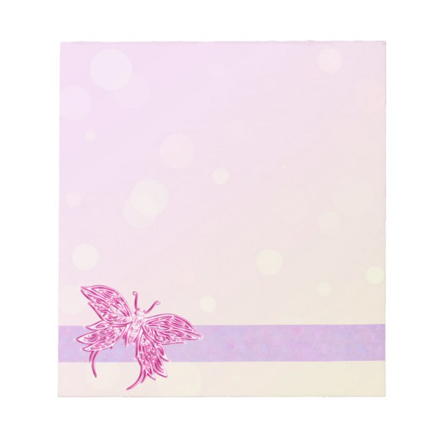 Pink Butterfly Notepad (Front)