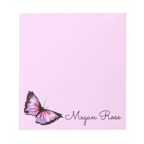 Pink Butterfly Notepad