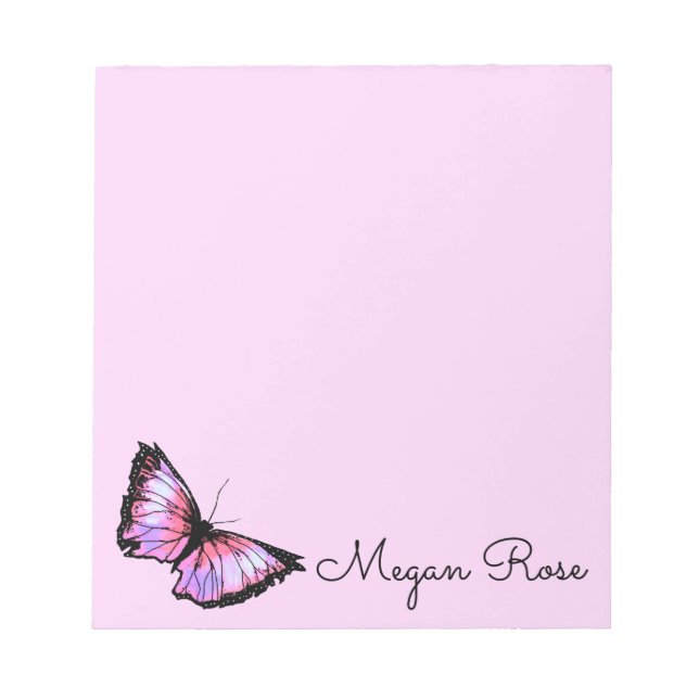 "Pink Butterfly" Notepad (Front)