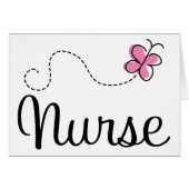 Pink Butterfly Nurse Gift Tee (Front Horizontal)