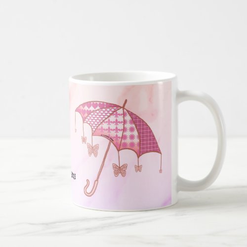 Pink Butterfly Parasol Coffee Mug