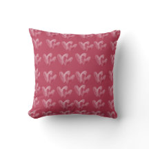 Pink Butterfly Pattern Throw Pillow 