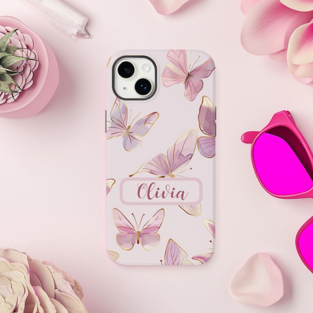 Pink Butterfly Personalized iPhone Case (Creator Uploaded)