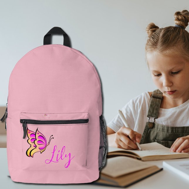 pink  butterfly - personalized printed backpack (Creator Uploaded)