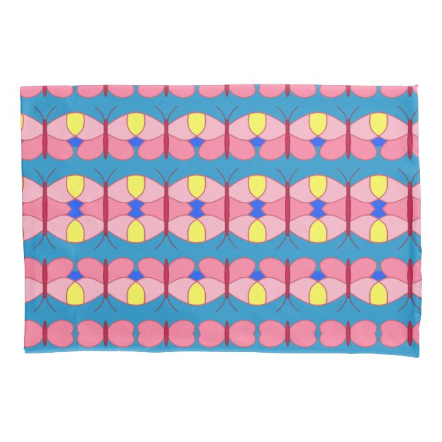 Pink Butterfly Pillow Case (Front)