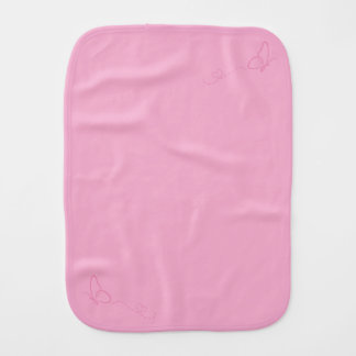 Pink Butterfly Pink Background Baby Burp Cloth