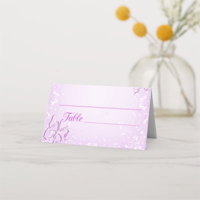 Pink butterfly place card (Front)