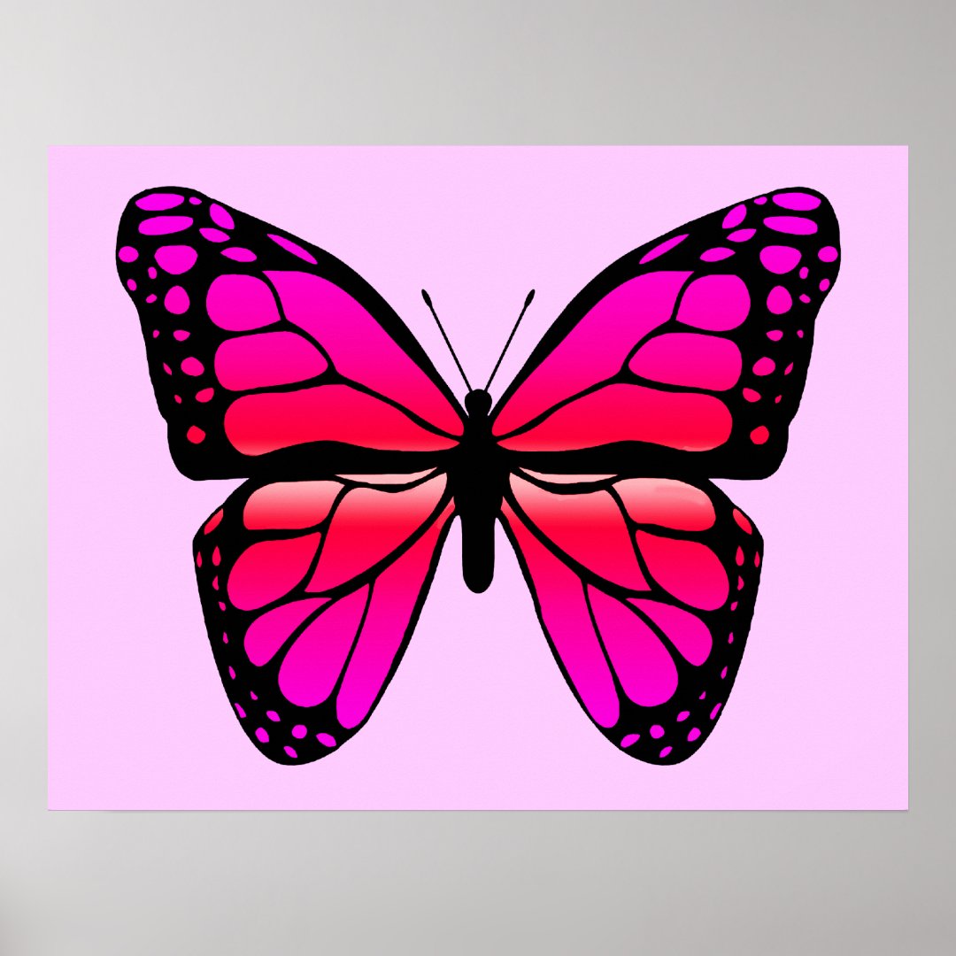 Pink Butterfly Poster | Zazzle