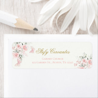 Pink Butterfly Quinceañera Label