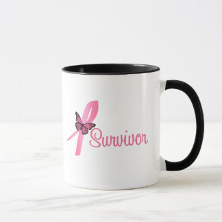 Pink Butterfly Ribbon - Breast Cancer Survivor Mug