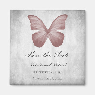 Pink Butterfly Save the Date Magnet