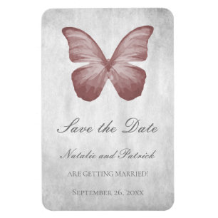 Pink Butterfly Save the Date Magnet