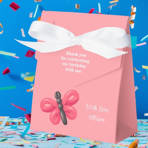 Pink Butterfly Stylish Girls Birthday Favor Boxes