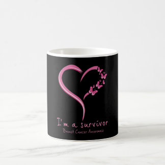 Pink Butterfly Survivor Breast Cancer Awareness Coffee Mug