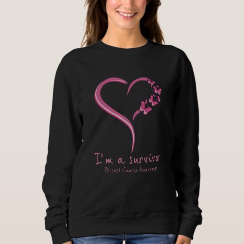 Pink Butterfly Survivor Breast Cancer Awareness Sweatshirt