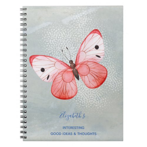 Pink Butterfly Teacher Student Good Ideas Thoughts Notebook