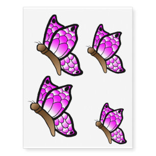 Pink butterfly temporary tattoos
