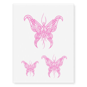 Pink Butterfly Temporary Tattoos