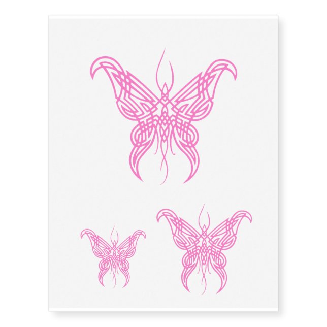 Pink Butterfly Temporary Tattoos (Front)