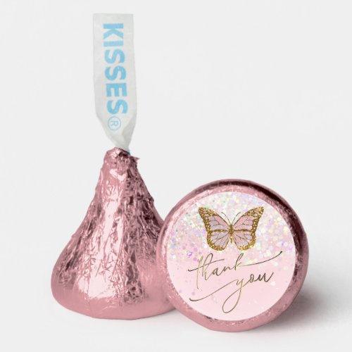 pink butterfly thank you  hersheys kisses