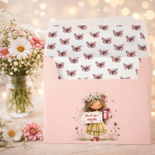 Pink Butterfly “Thank You Mom” Envelope