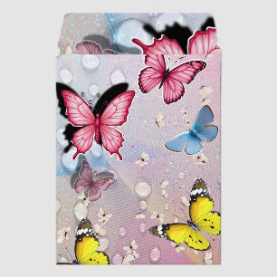 Pink Butterfly Twist Envelope Mailers