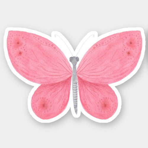 Pink Butterfly  Vinyl Sticker