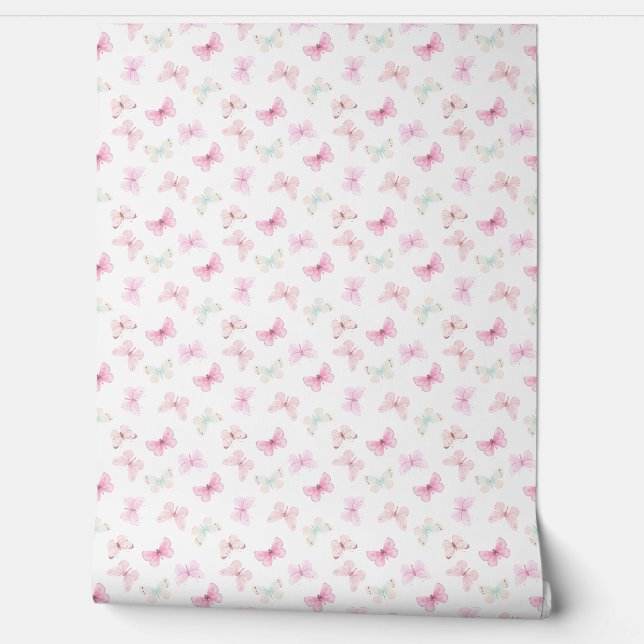 PINK BUTTERFLY  WALLPAPER  (Unrolling)