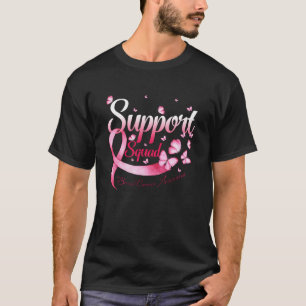 Pink Butterfly Warrior Support Squad Breast Cancer T-Shirt