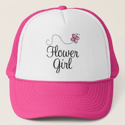 Pink Butterfly Wedding Party Flowergirl Cap