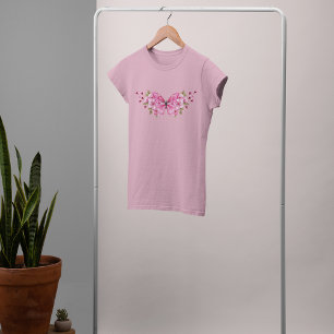 Pink Butterfly with Sakura T-Shirt
