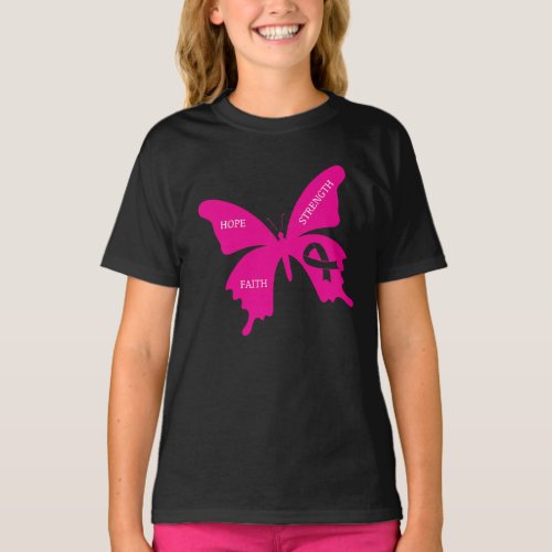 Pink Butterfly with words of encouragement T_Shirt