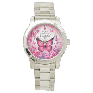 Pink Butterfly Women's Watch