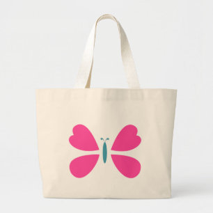 Pink Butterfly's  Large Tote Bag