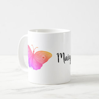 pink butterlies personalized  coffee mug