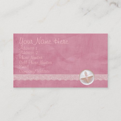 Pink Button &amp; Lace Business Card