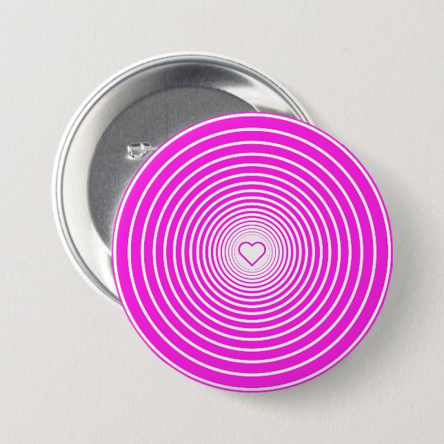 Pink Button with Heart -or Choose Color (Front & Back)