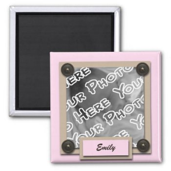 Pink Buttons & Brackets Magnet by Joyful_Expressions at Zazzle