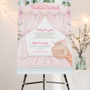 Pink Cabana Bachelorette Weekend Cocktail Menu Foam Board