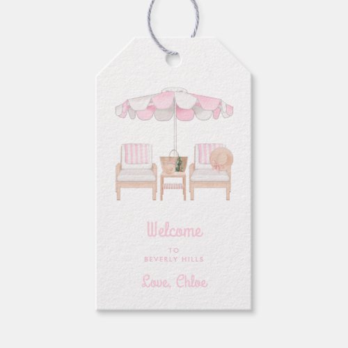 Pink Cabana Bachelorette Weekend  Welcome Gift Tags